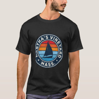 Martha'S Vineyard Massachusetts Ma Vintage Sailboa T-Shirt