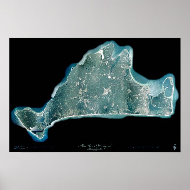 Marthas Vineyard Massachusetts satellite poster (Front)