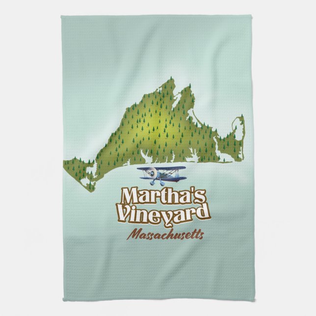 Martha's vineyard Massachusetts travel poster Tea Towel (Vertical)