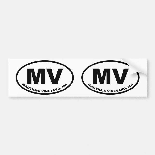 Martha's Vineyard MV Bumper Sticker (Front)