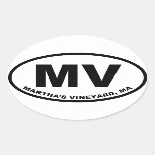 Martha's Vineyard MV Oval Sticker