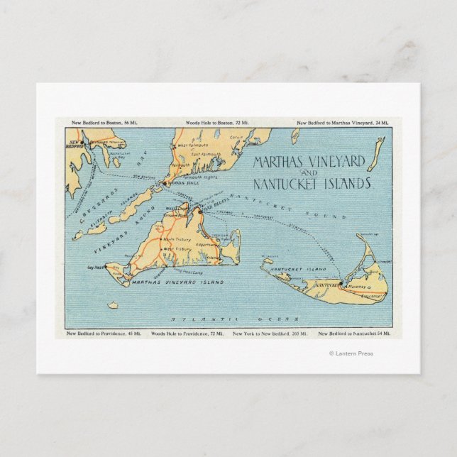 Martha's Vineyard & Nantucket Islands Postcard (Front)