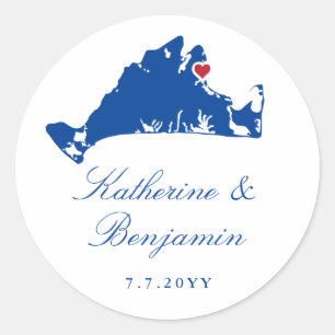 Martha's Vineyard Oak Bluffs Navy Classic Round Sticker