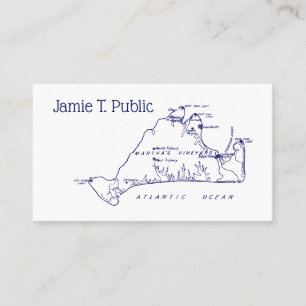 Martha's Vineyard Vintage Map #1 Navy Blue Business Card