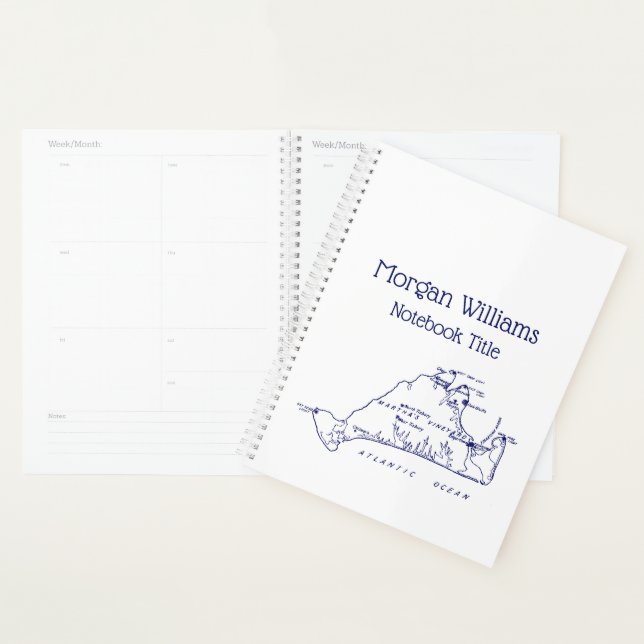 Martha's Vineyard Vintage Map #1 Navy Blue Planner (Display)