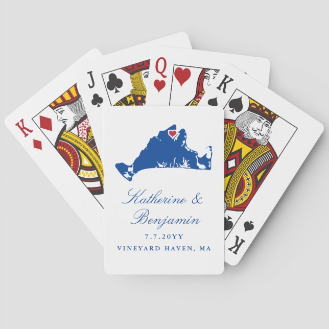 Martha's Vineyard Wedding Favour Vineyard Haven Playing Cards (Back)