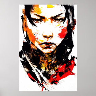 Martial Art Kung Fu Wild Free Spirit Painting Poster