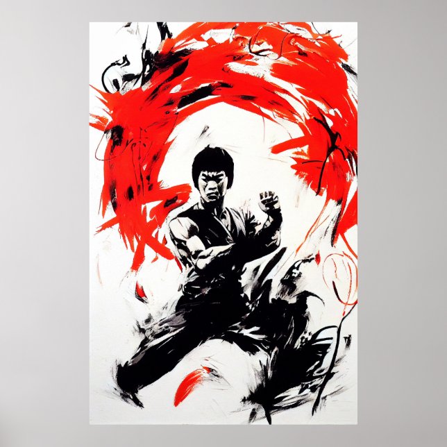 Martial Art Kung Fu Wild Free Spirit Painting  Poster (Front)