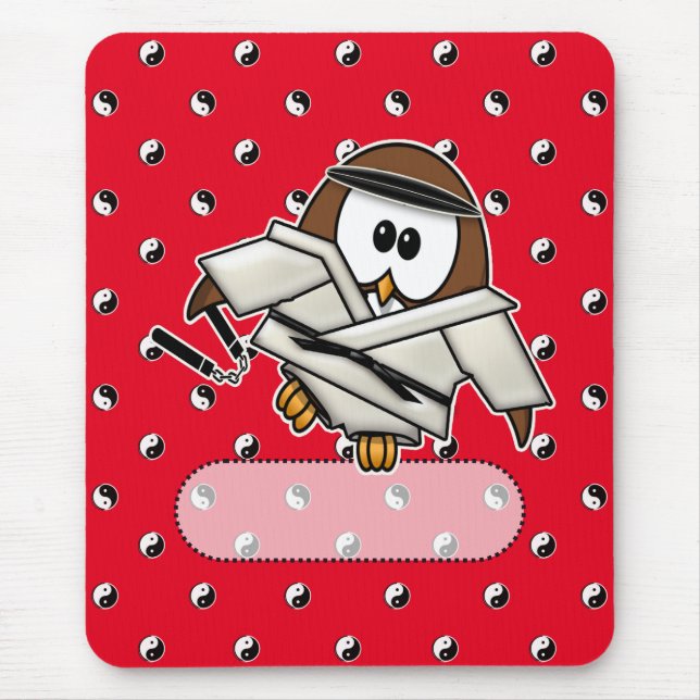 martial art master owl mouse mat (Front)