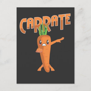 Martial Art Vegan Fighter Vegetarian Karate Carrot Postcard