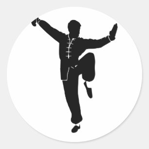 Martial Artists - Choose background colour Classic Round Sticker