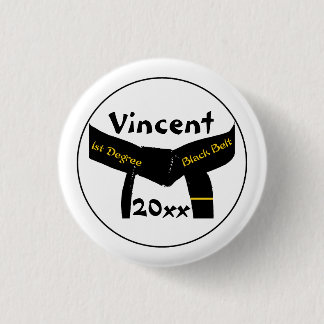 Martial Arts 1st Degree Black Belt 3 Cm Round Badge