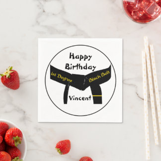 Martial Arts 1st Degree Black Belt Birthday Napkin