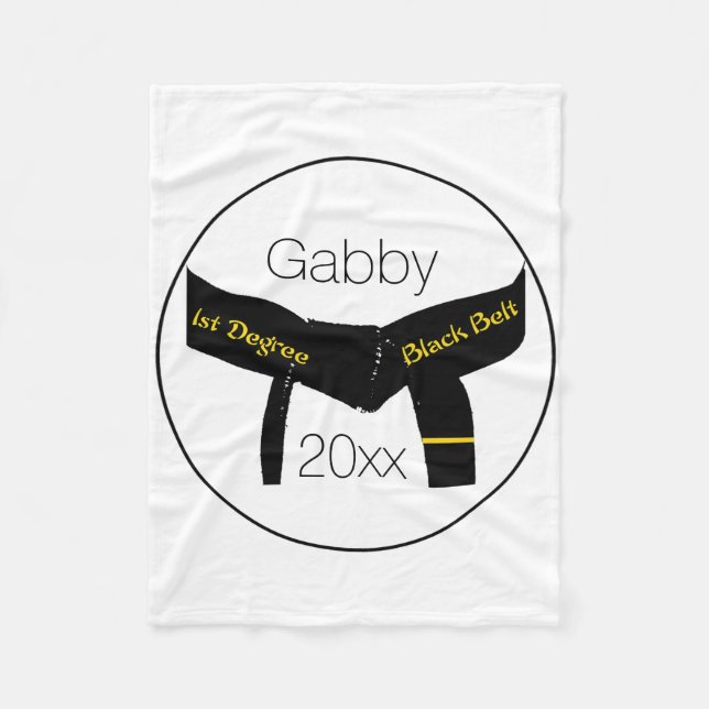 Martial Arts 1st Degree Black Belt Fleece Blanket (Front)