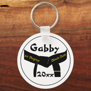 Martial Arts 1st Degree Black Belt Keychain