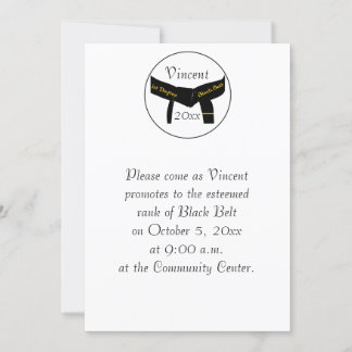 Martial Arts 1st Degree Black Belt Test Invitation