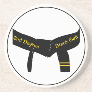 Martial Arts 2nd Degree Black Belt Drink Coaster