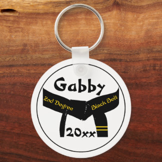 Martial Arts 2nd Degree Black Belt Keychain