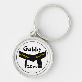 Martial Arts 2nd Degree Black Belt Keychain