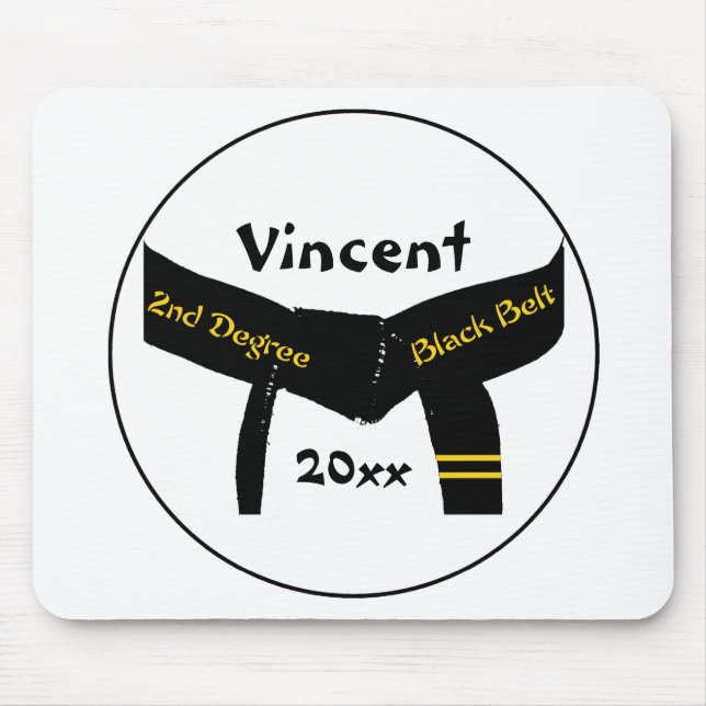 Martial Arts 2nd Degree Black Belt Mouse Mat (Front)