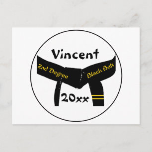 Martial Arts 2nd Degree Black Belt Postcard