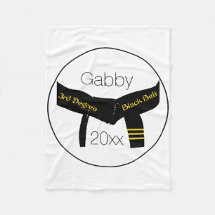 Martial Arts 3rd Degree Black Belt Fleece Blanket