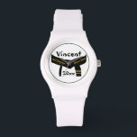 Martial Arts 3rd Degree Black Belt Watch<br><div class="desc">The Martial Arts 3rd Degree Black Belt Wrist Watch can be personalised with the name of your martial artist and year they earned their third degree blackbelt in karate, taekwondo, kung fu, judo and ju jitsu. This martial arts watch features a black belt design with three gold bars or stripes...</div>