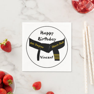 Martial Arts 4th Degree Black Belt Birthday Napkin