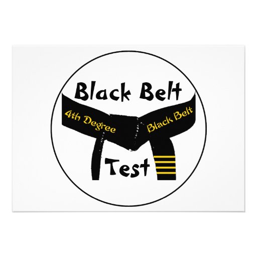 Martial Arts 4th Degree Black Belt Test Invitation | Zazzle.co.uk