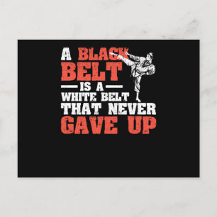 Martial Arts A black belt is a white Postcard