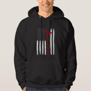 Martial Arts American Flag US Karate Fighter Hoodie