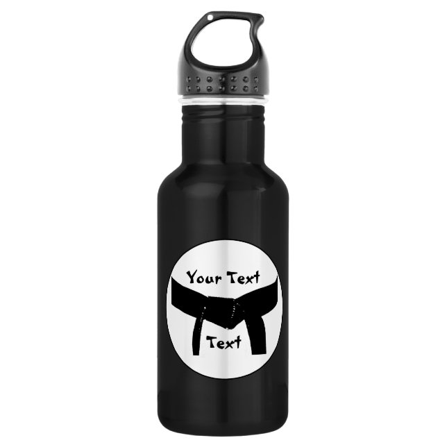 Martial Arts Basic Black Belt 532 Ml Water Bottle (Front)