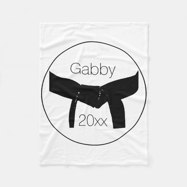 Martial Arts Basic Black Belt Fleece Blanket (Front)