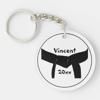 Martial Arts Basic Black Belt Key Ring