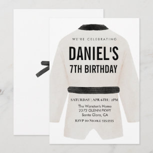 Martial arts birthday party invitation