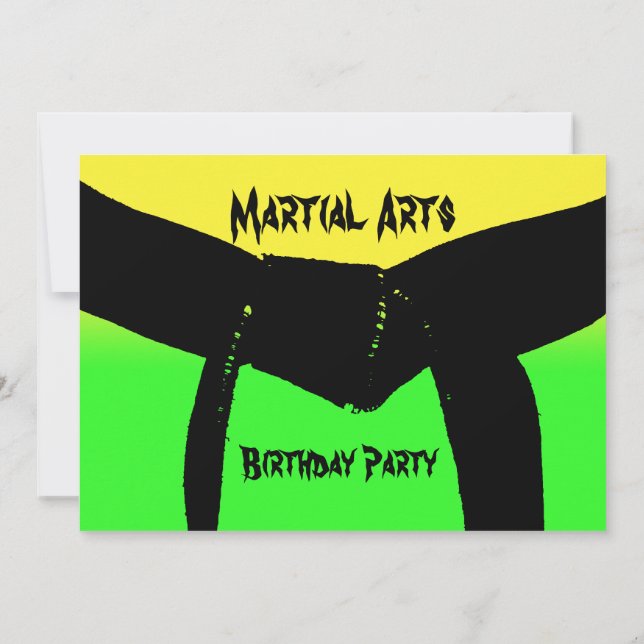 Martial Arts Birthday Party Invitation (Back)