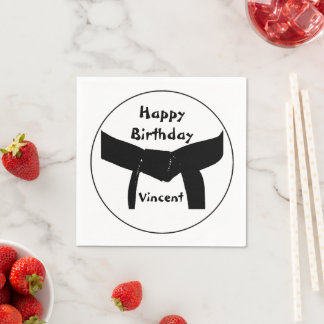 Martial Arts Black Belt Birthday Party Napkin