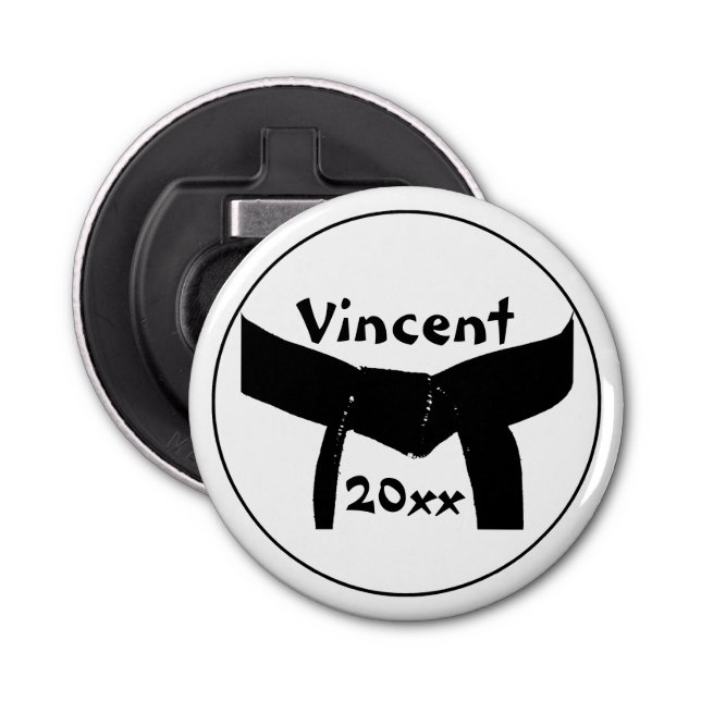 Martial Arts Black Belt Bottle Opener (Front)