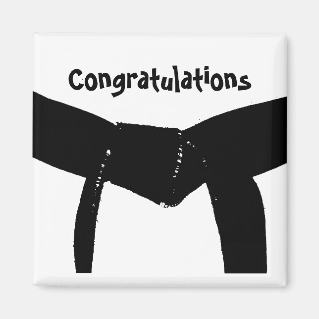 Martial Arts Black Belt Congratulations Magnet (Front)