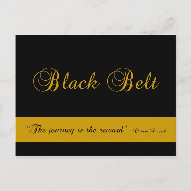 Martial Arts Black Belt Journey Congratulations Postcard (Front)