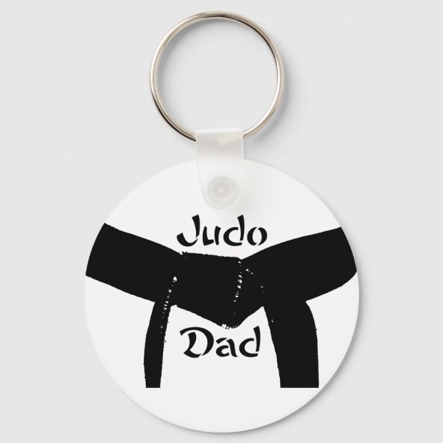 Martial Arts Black Belt Judo Dad Keychain (Front)