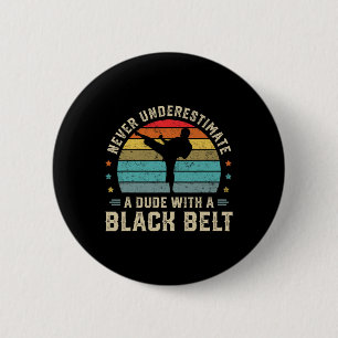 Martial Arts Black Belt Karate Jiu Jitsu Taekwondo 6 Cm Round Badge