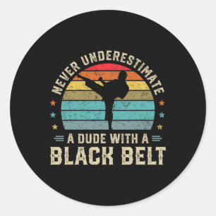 Martial Arts Black Belt Karate Jiu Jitsu Taekwondo Classic Round Sticker