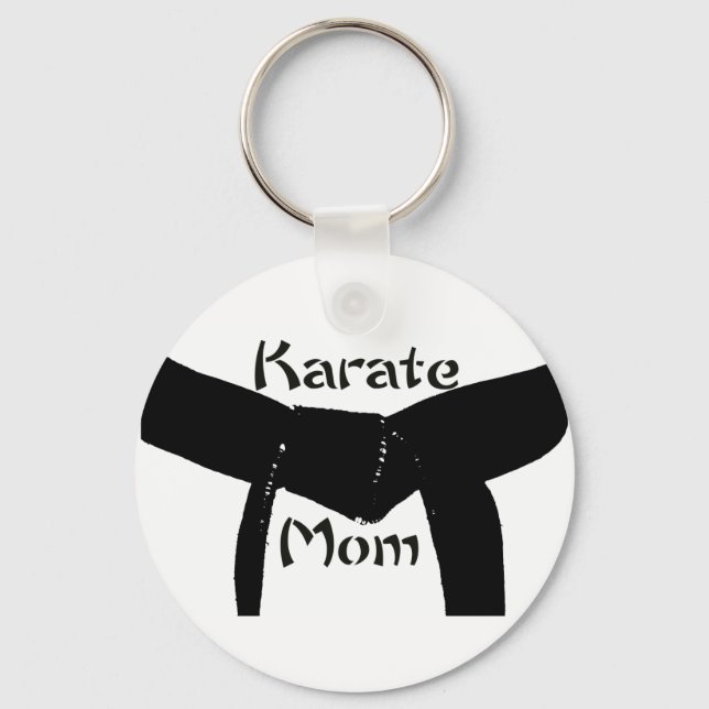 Martial Arts Black Belt Karate Mum Keychain (Front)