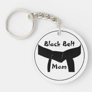 Martial Arts Black Belt Mum Key Ring