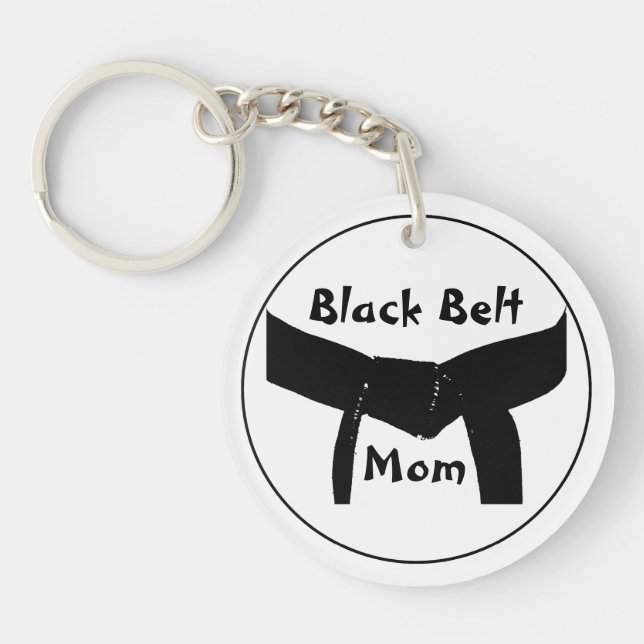 Martial Arts Black Belt Mum Key Ring (Front)