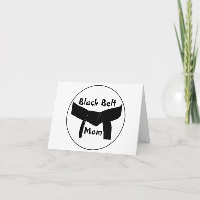 Martial Arts Black Belt Mum Note Card (Front)