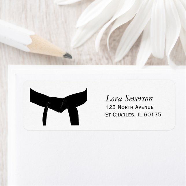 Martial Arts Black Belt Return Address Labels (Insitu)