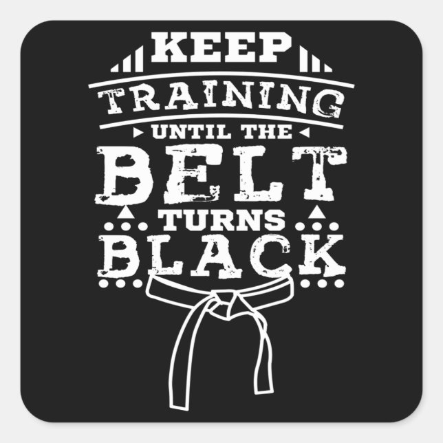 Martial Arts Black Belt Square Sticker (Front)