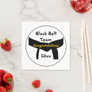 Martial Arts Black Belt Team Congratulations Napkin